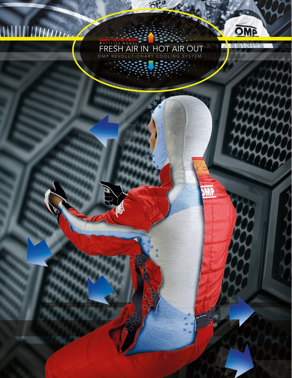OMP TECNICA EVO Комбинезон для автоспорта, FIA 8856-2018, черно-красный, р-р 44