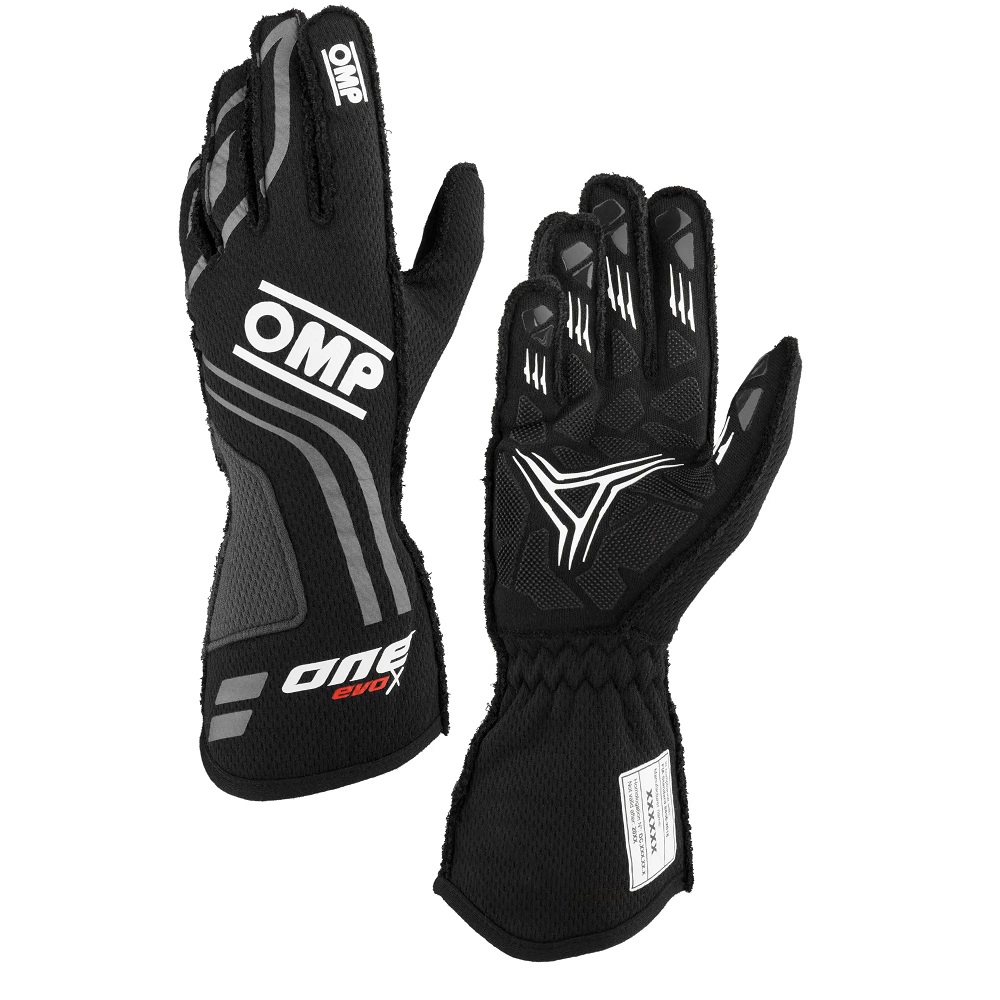 OMP ONE EVO X  Перчатки для автоспорта, FIA 8856-2018, черные, размер S