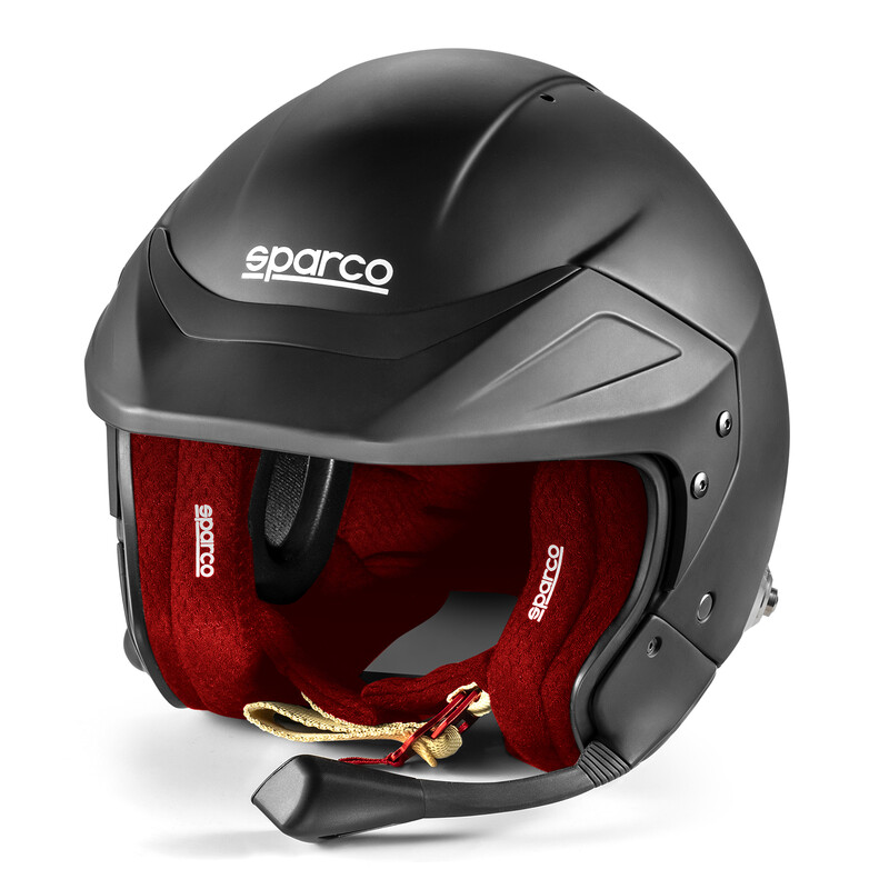 SPARCO FLUX RJ-I Шлем для автоспорта, (FIA 8859-2024), чёрный с красным, р-р ML (59)