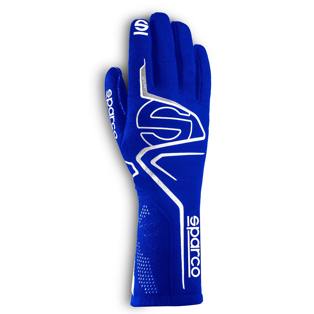 SPARCO LAP Перчатки для автоспорта, FIA 8856-2018, синие c белым, р-р 10